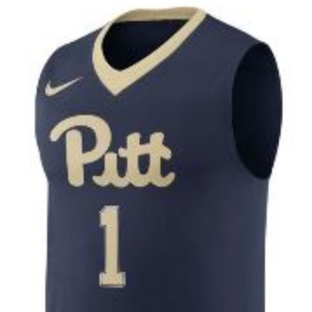 Youth Pitt Panthers #1 Navy Script Basketb